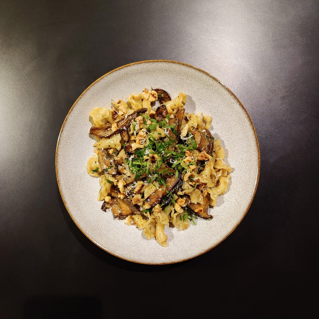 Campanelle with shrooms