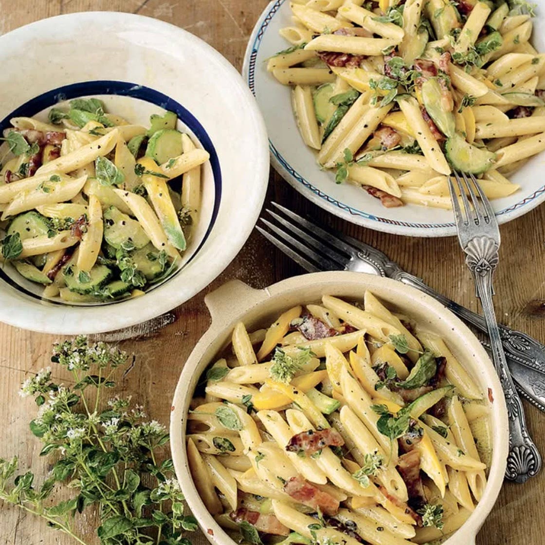 Courgette carbonara 