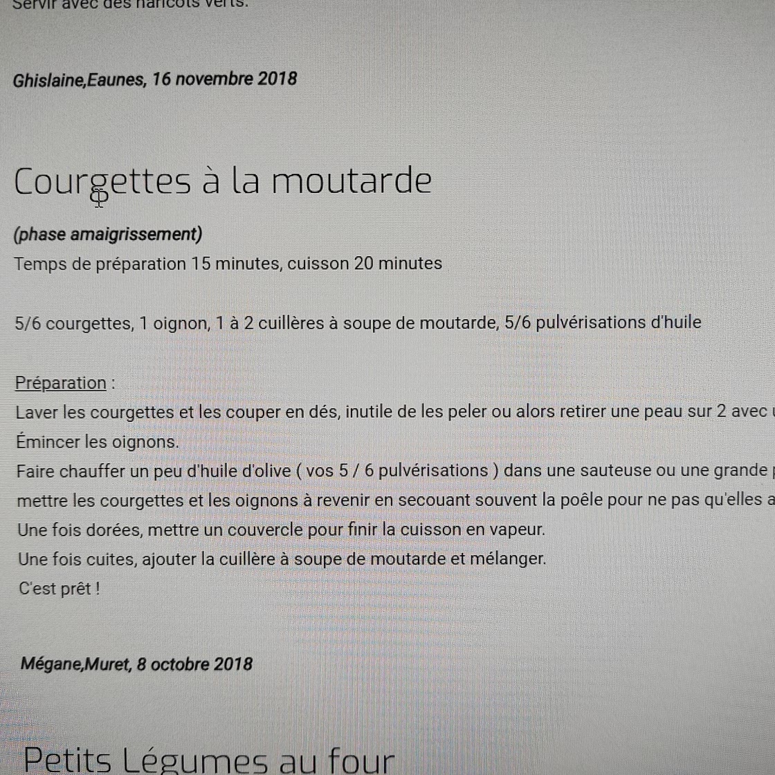 Courgette a la moutarde