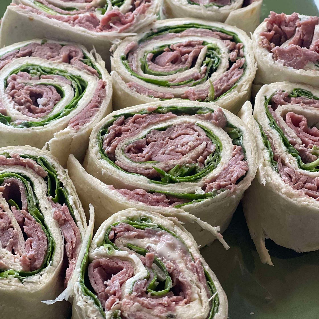 Roast beef pinwheels 