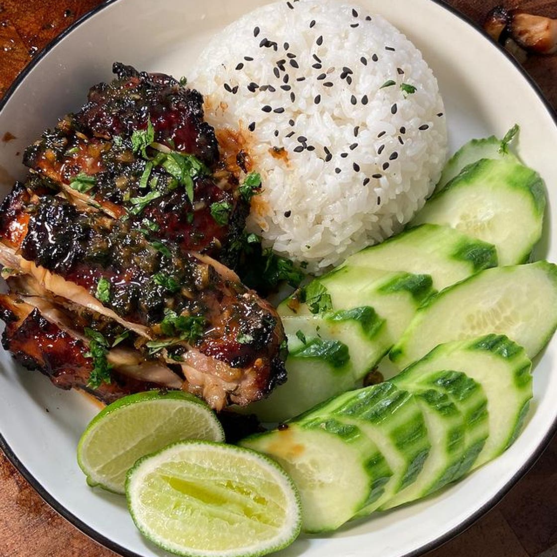 air fryer Vietnamese baked chicken (+coconut rice)