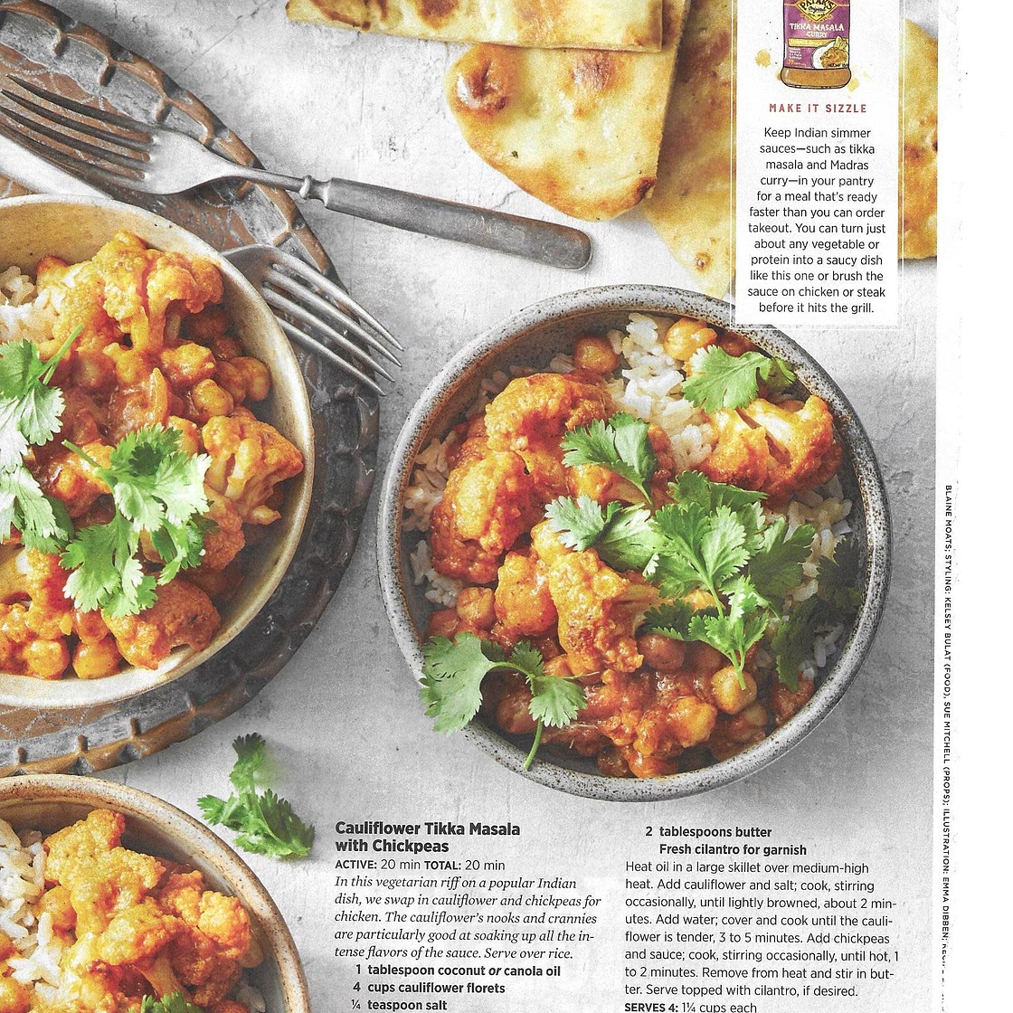 Cauliflower Tikka Masala with Chickpeas