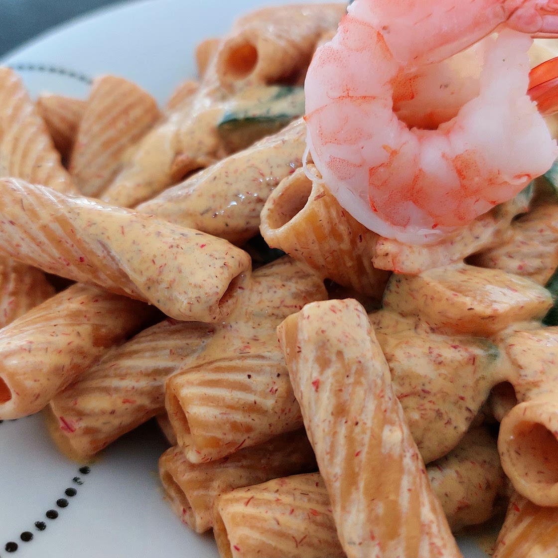 Pasta - Shrimp, zucchini and saffron heavy cream