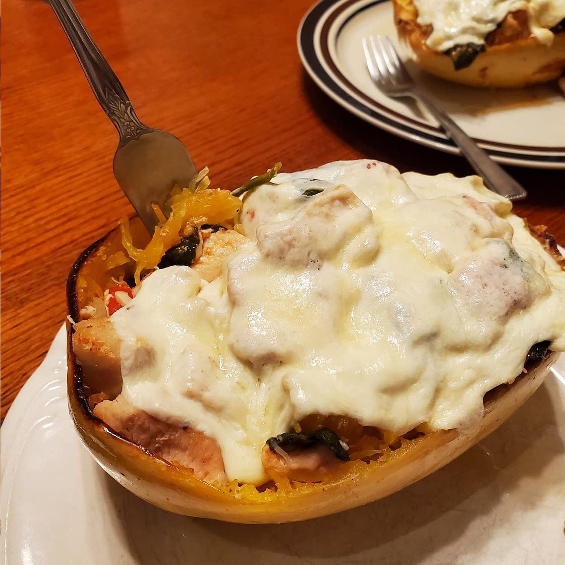 Lemon Chicken & Spinach Spaghetti Squash
