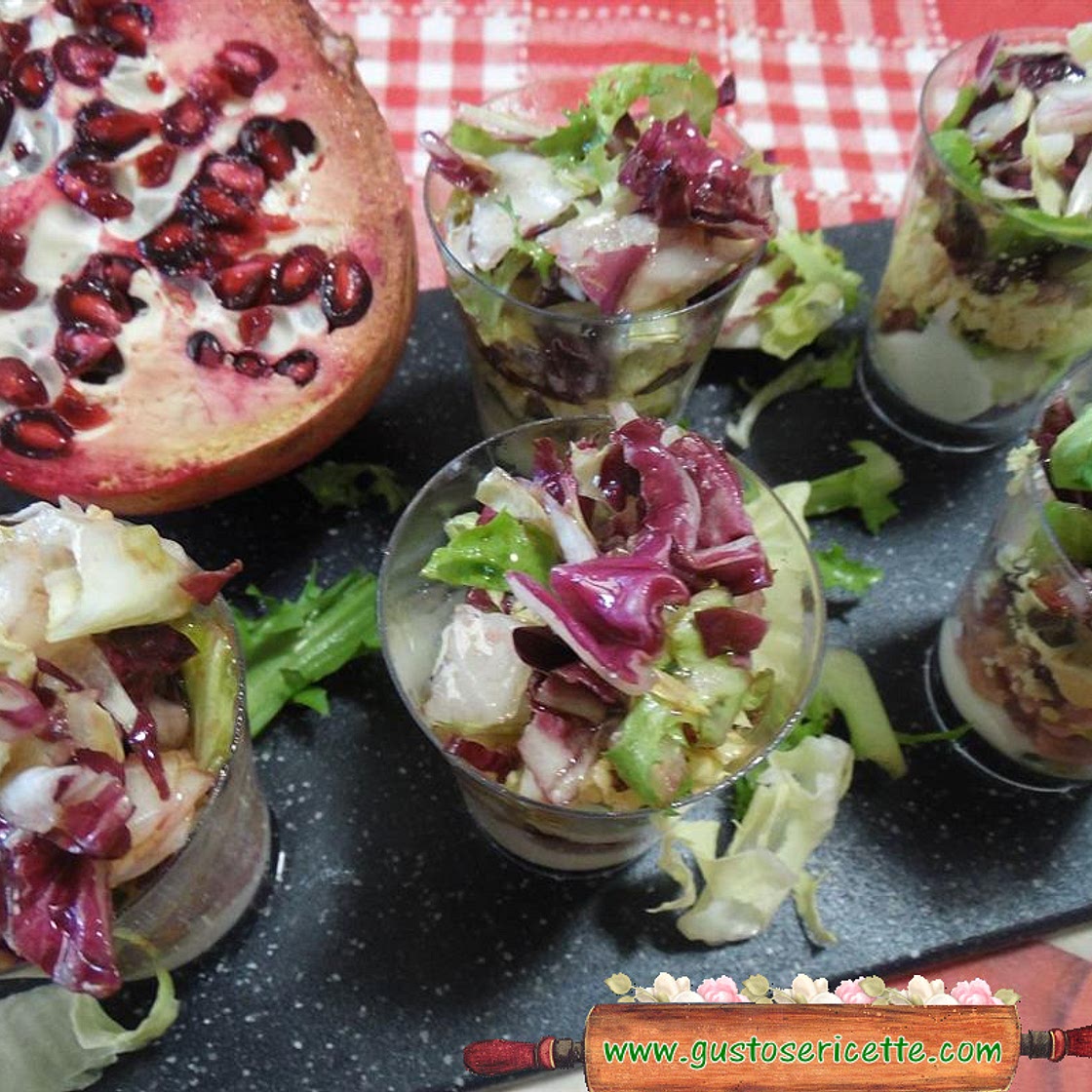 Bicchierini salati mortadella e melagrana - Gustose ricette di cucina