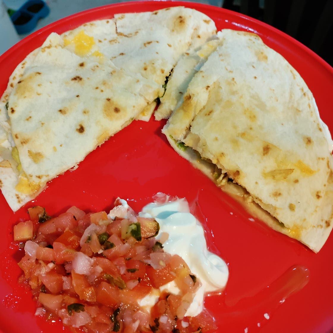 Air fried quesadilla