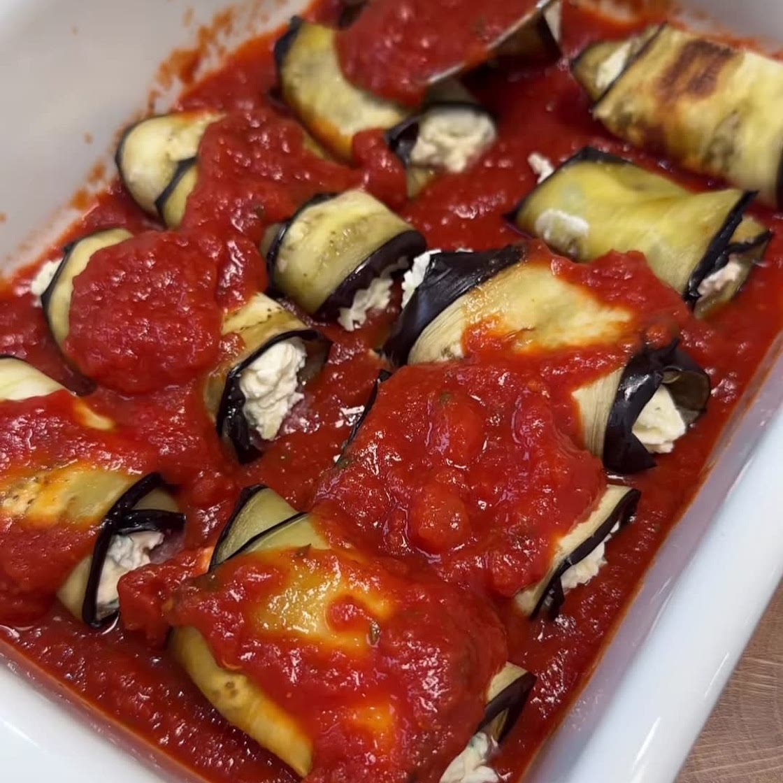 Auberginen Käse Röllchen