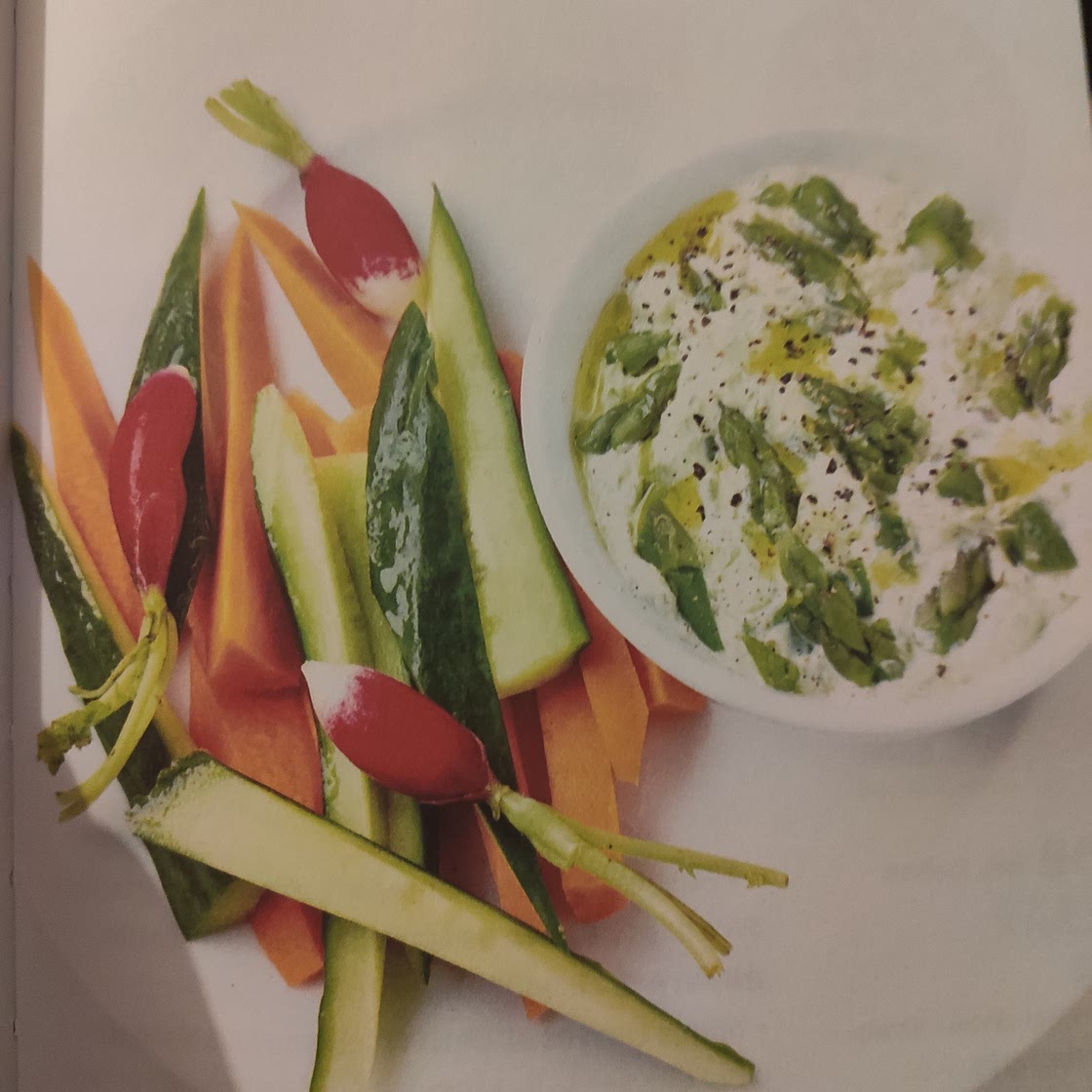 Dip d'asperges et crudités