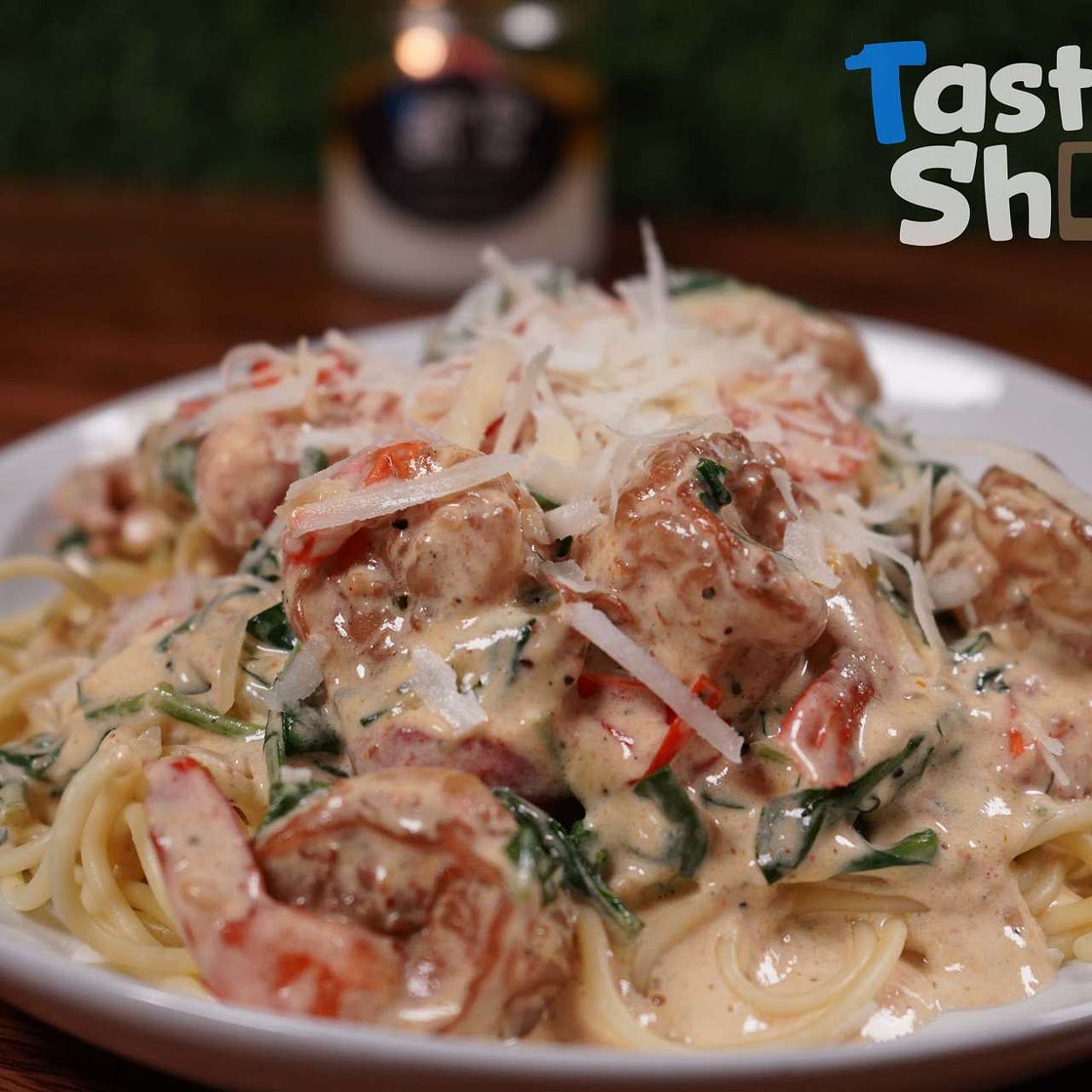 Homemade Tuscan Shrimp Pasta 
