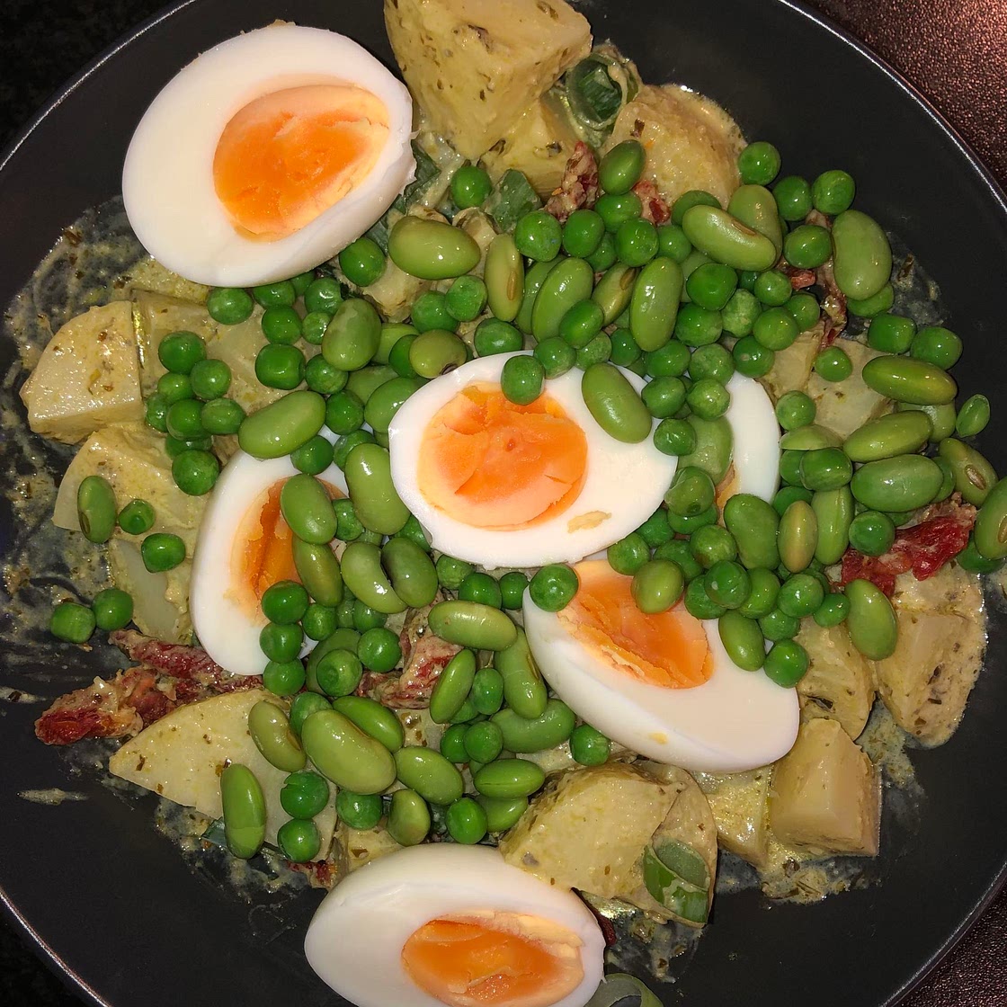 Pesto potato egg salad