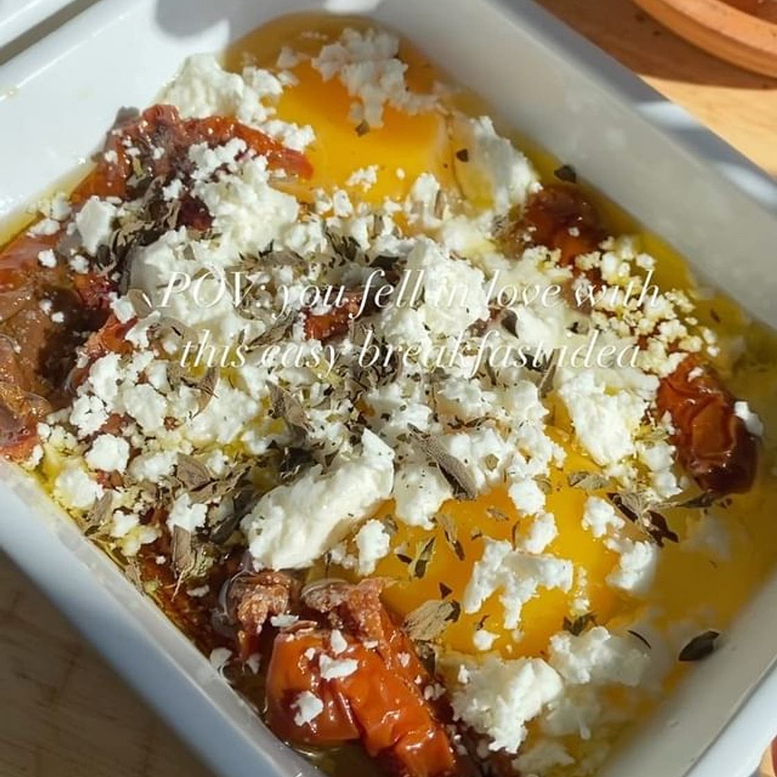Simple Egg, Sun-dried Tomato, &amp; Feta Bake✨