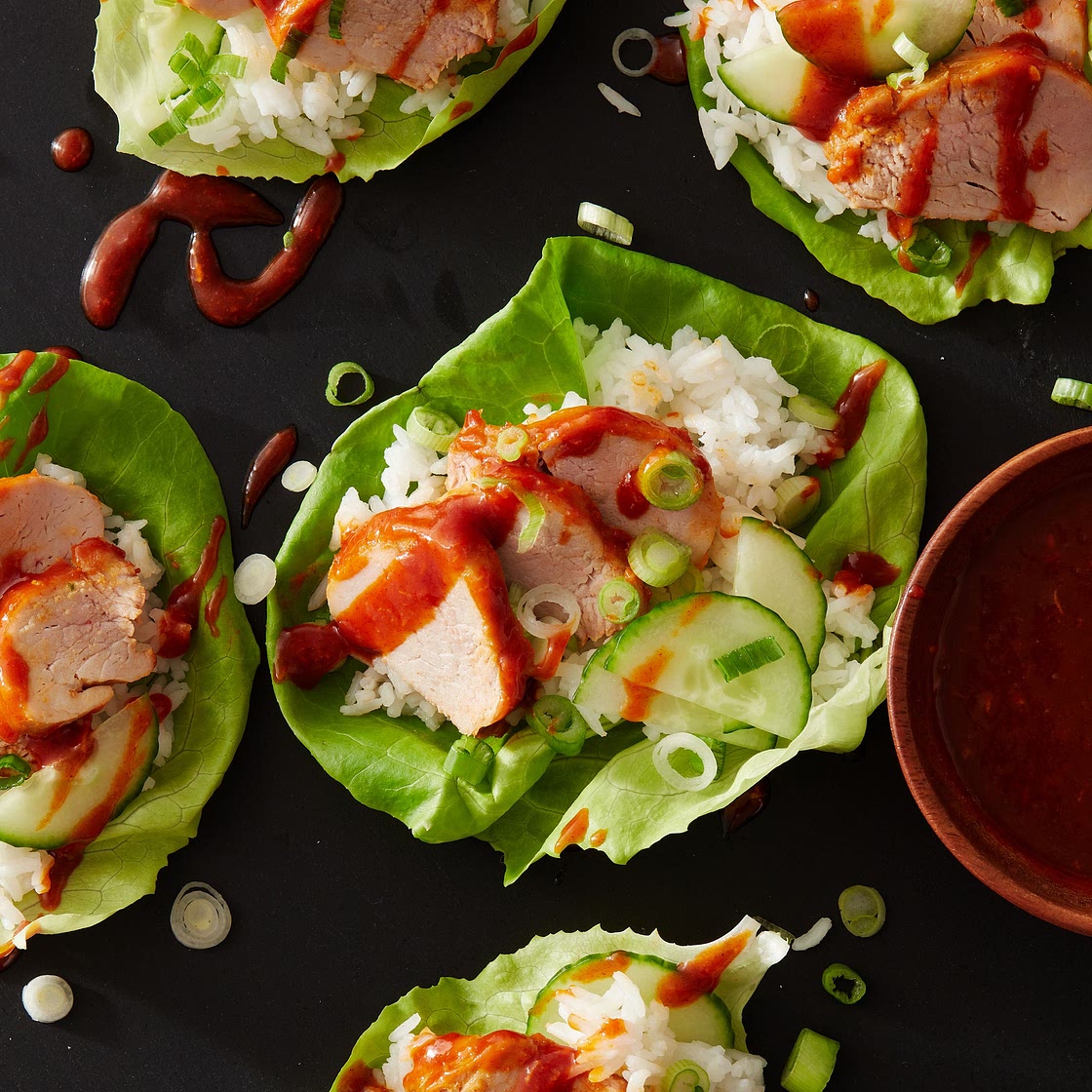 Air Fryer Korean-Inspired Pork Tenderloin Lettuce Wraps