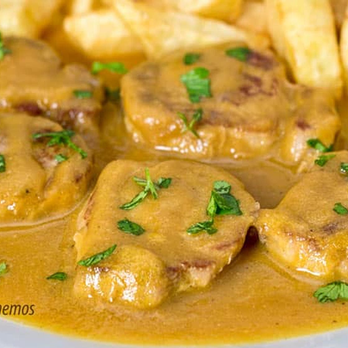 Solomillo de cerdo en salsa tradicional