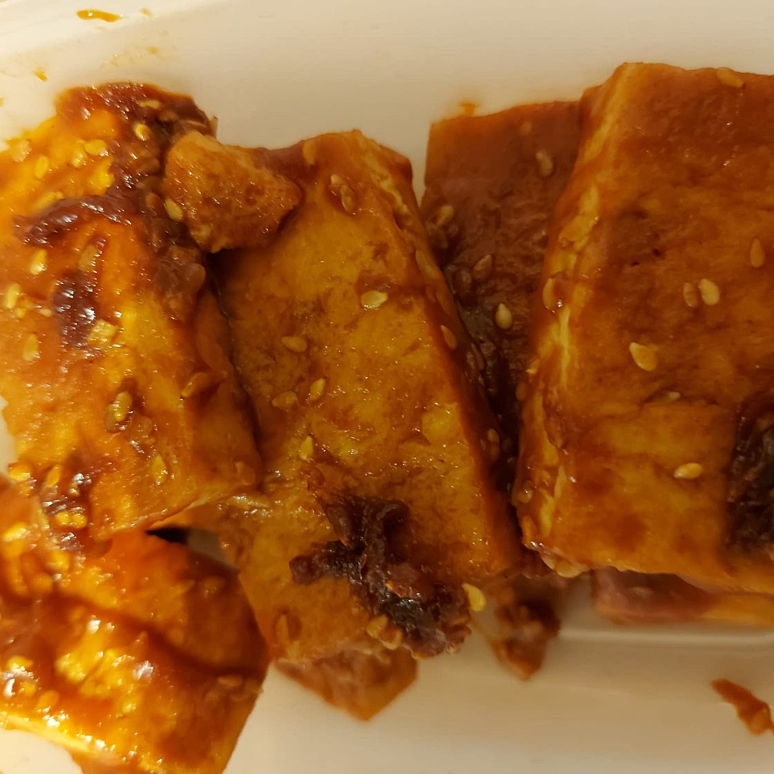 Gochujang sesame glazed tofu