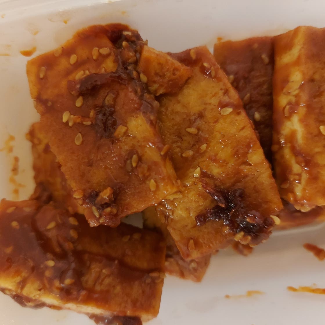 Gochujang sesame glazed tofu