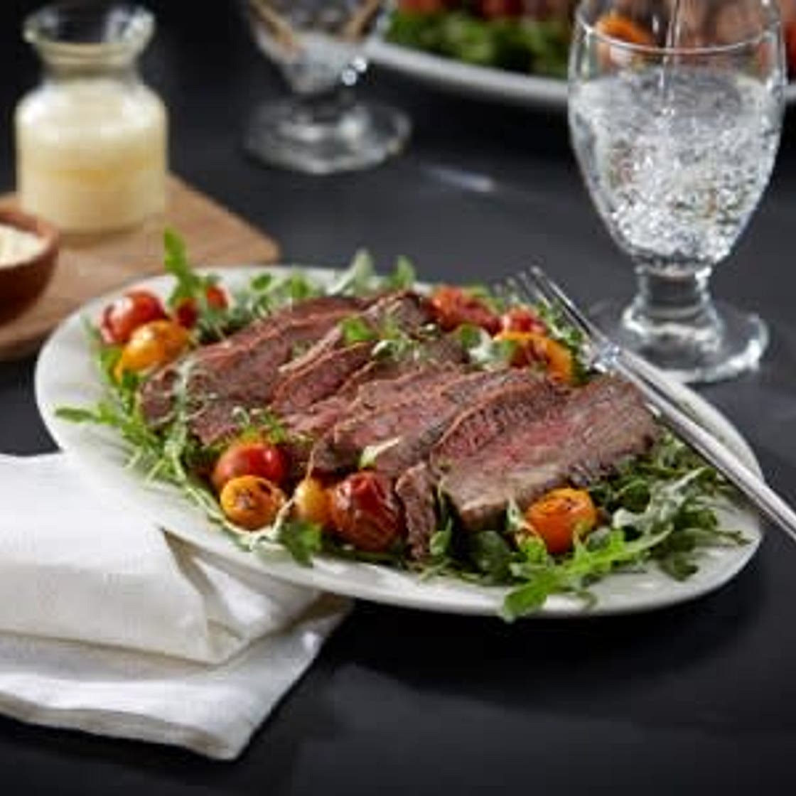 Steak & Arugula Salad with Lemon Parmesan Dressing