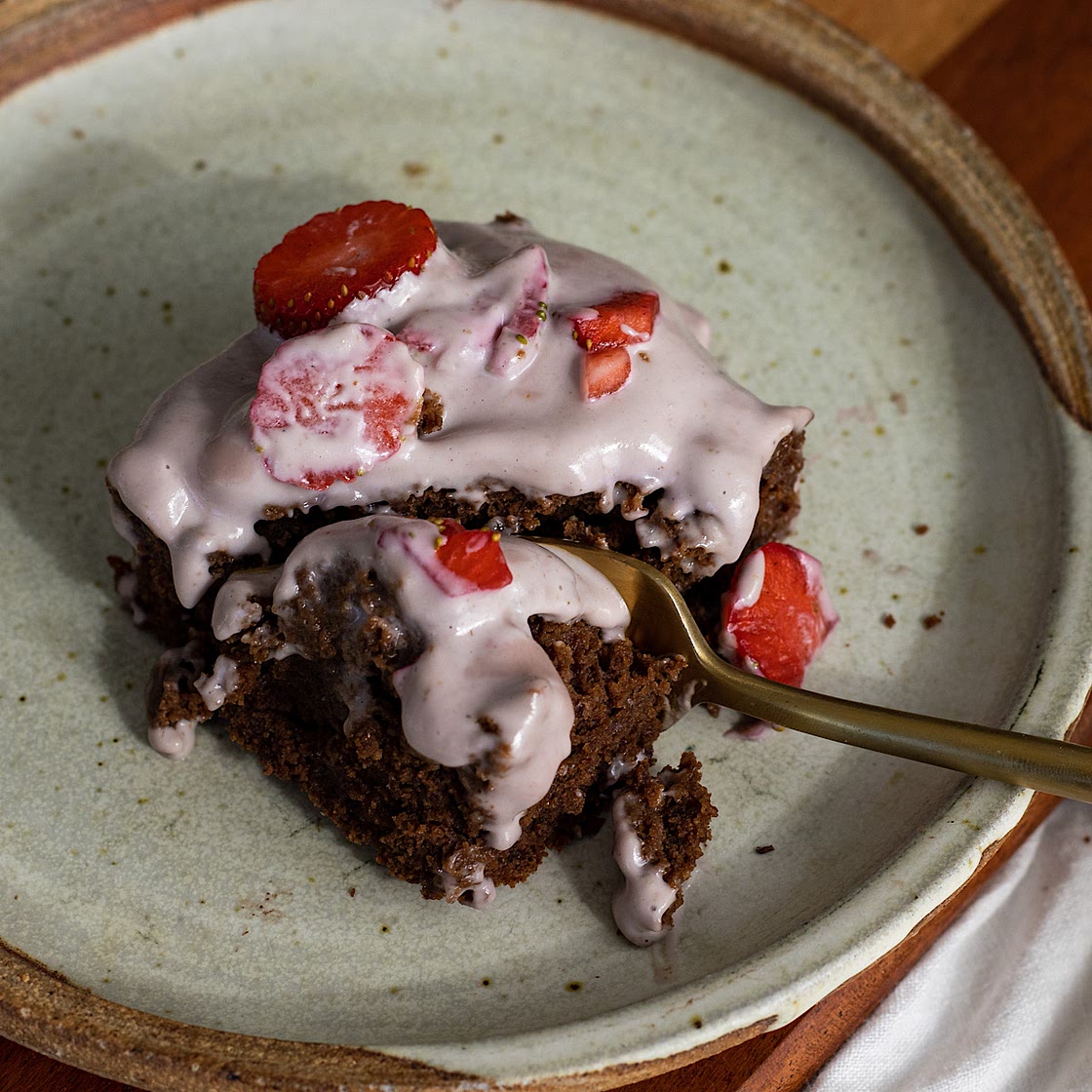 Vegan Chocolate Strawberry Cake