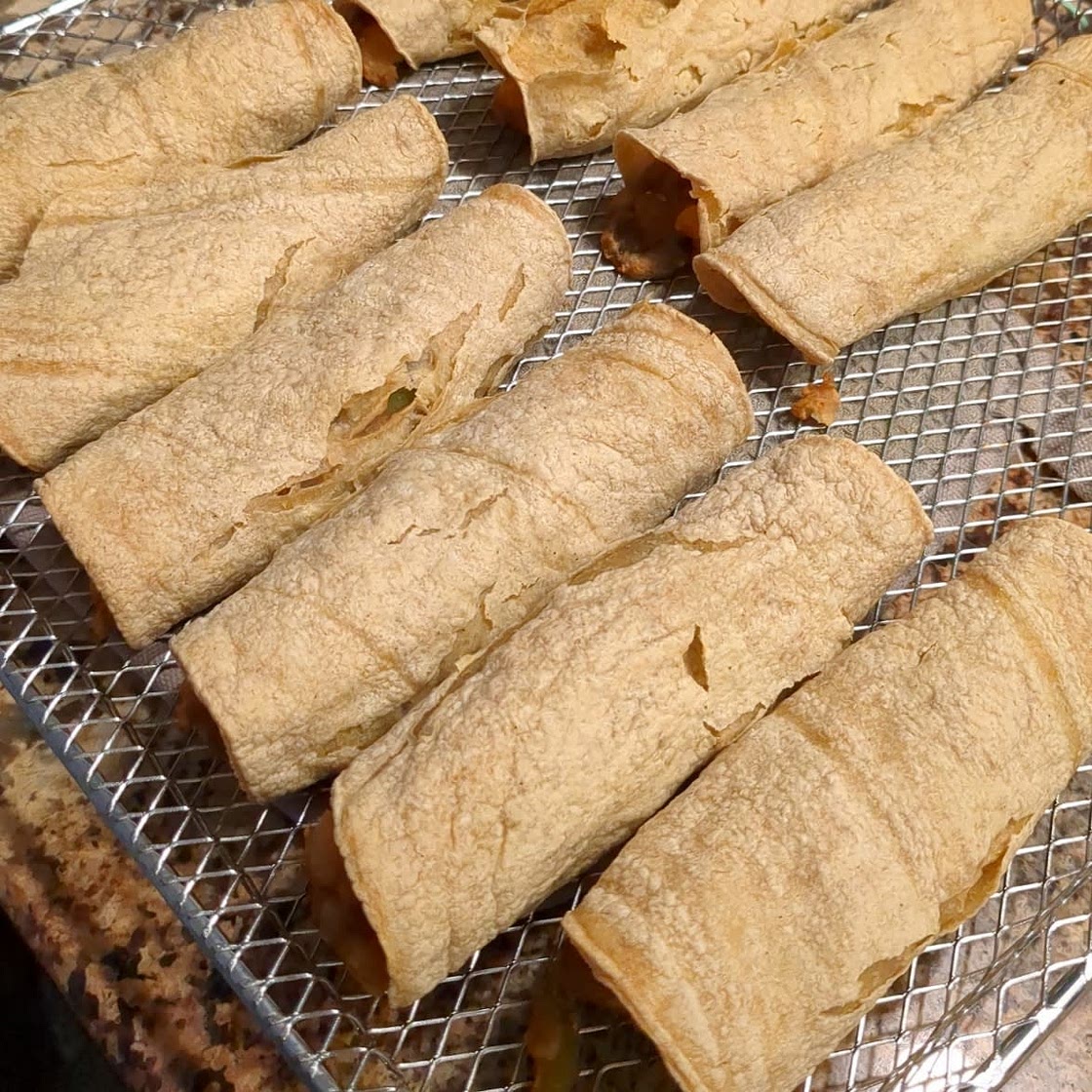 Air-Fryer Taquitos with Cauliflower and Black Beans