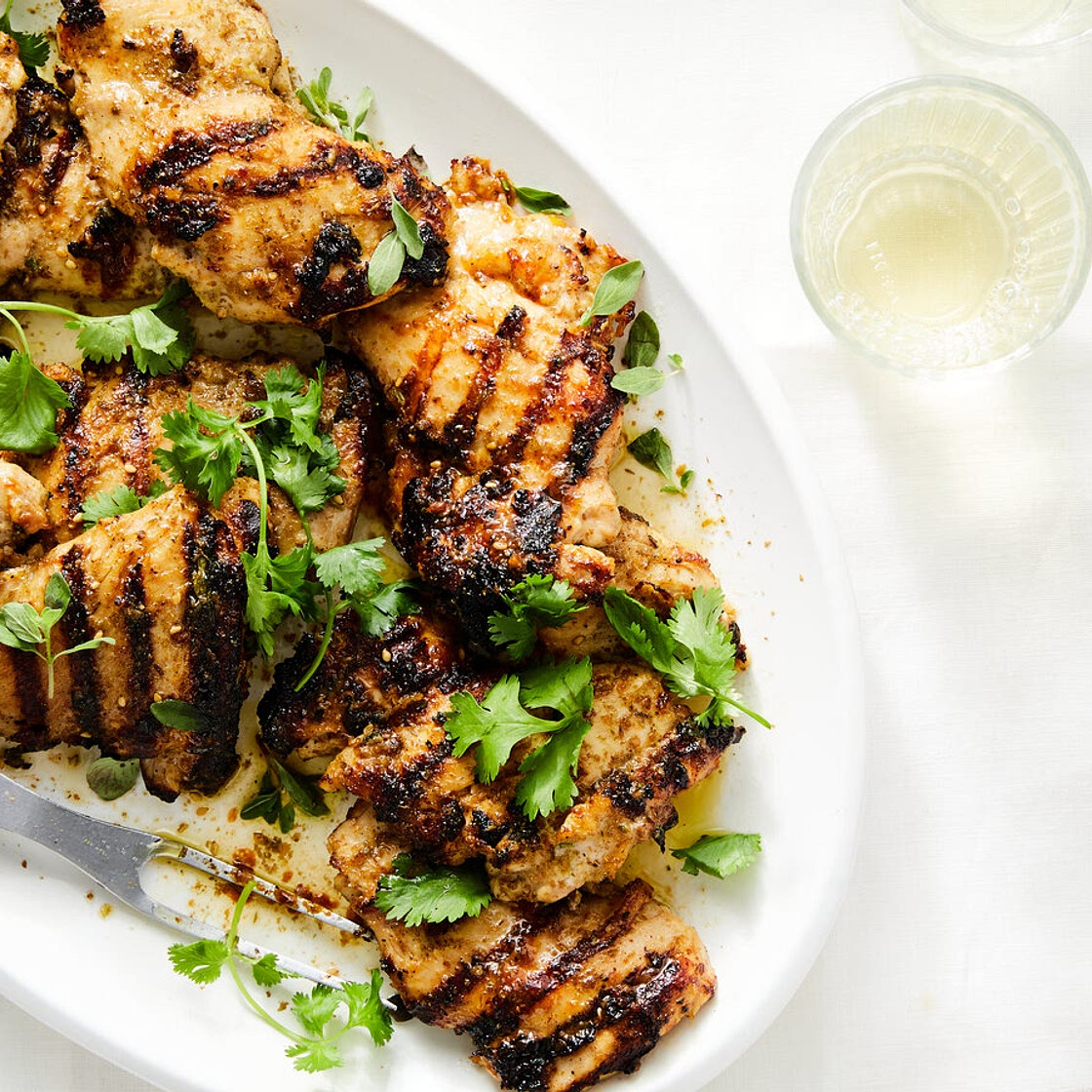 Grilled Za’atar Chicken With Garlic Yogurt and Cilantro