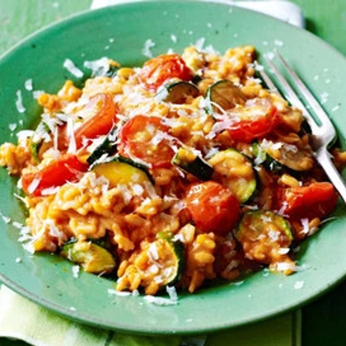 Tomato & courgette risotto