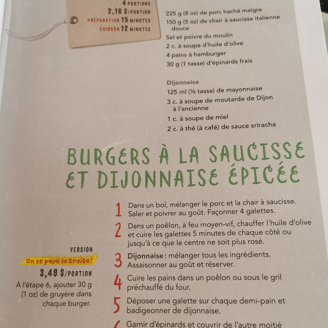 Burger saucisse et mayo epicee