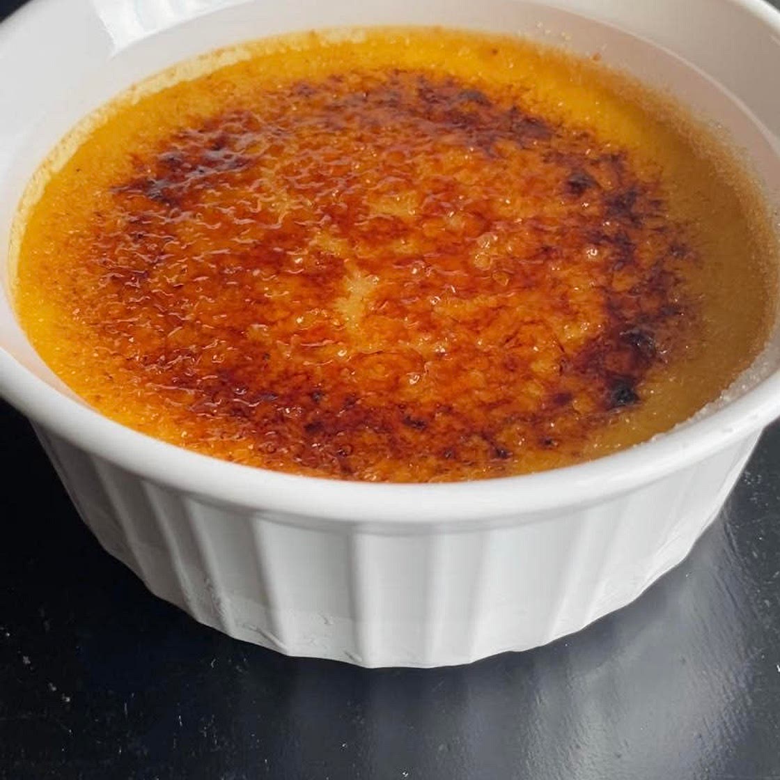 sweet corn creme brulee