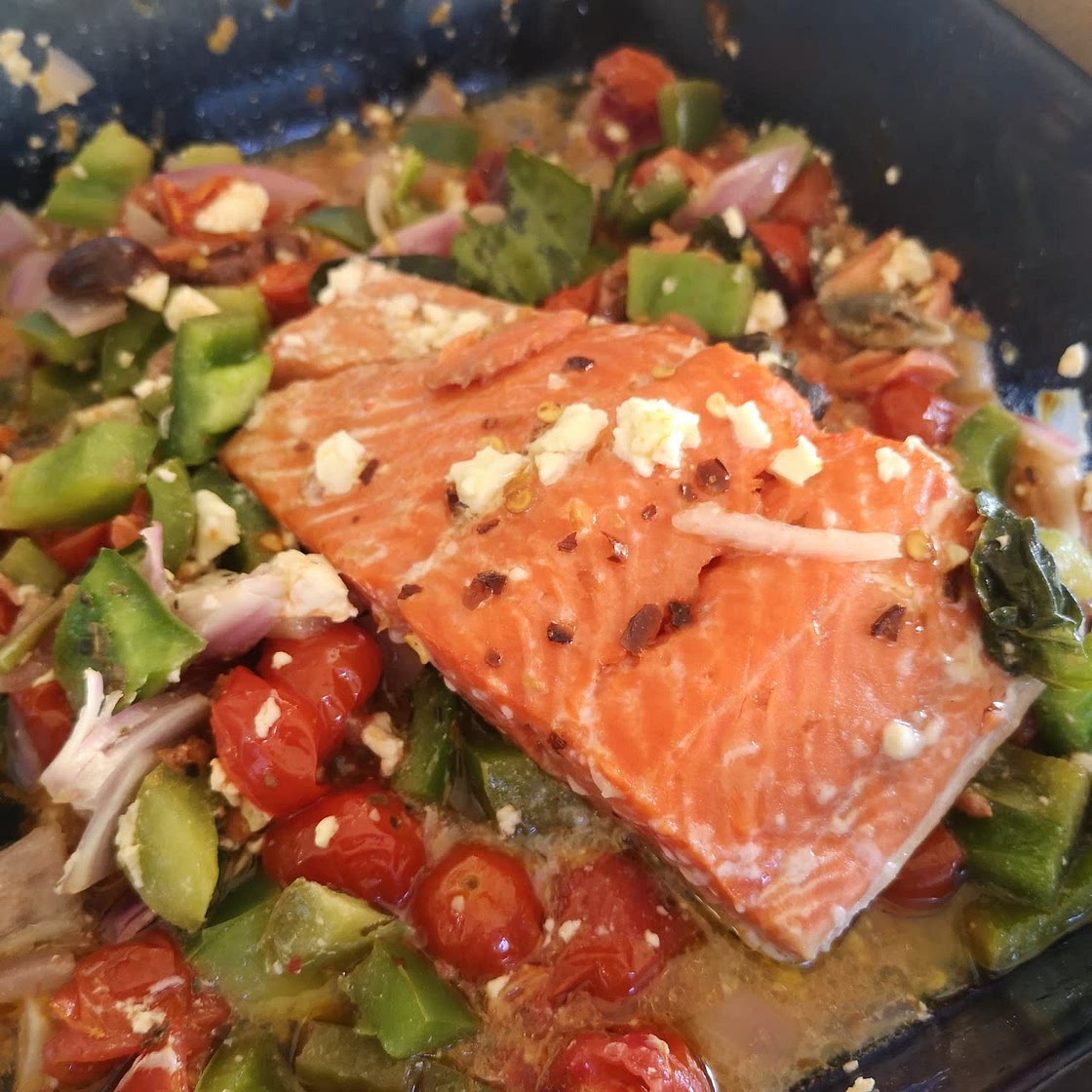 Baked Feta Salmon