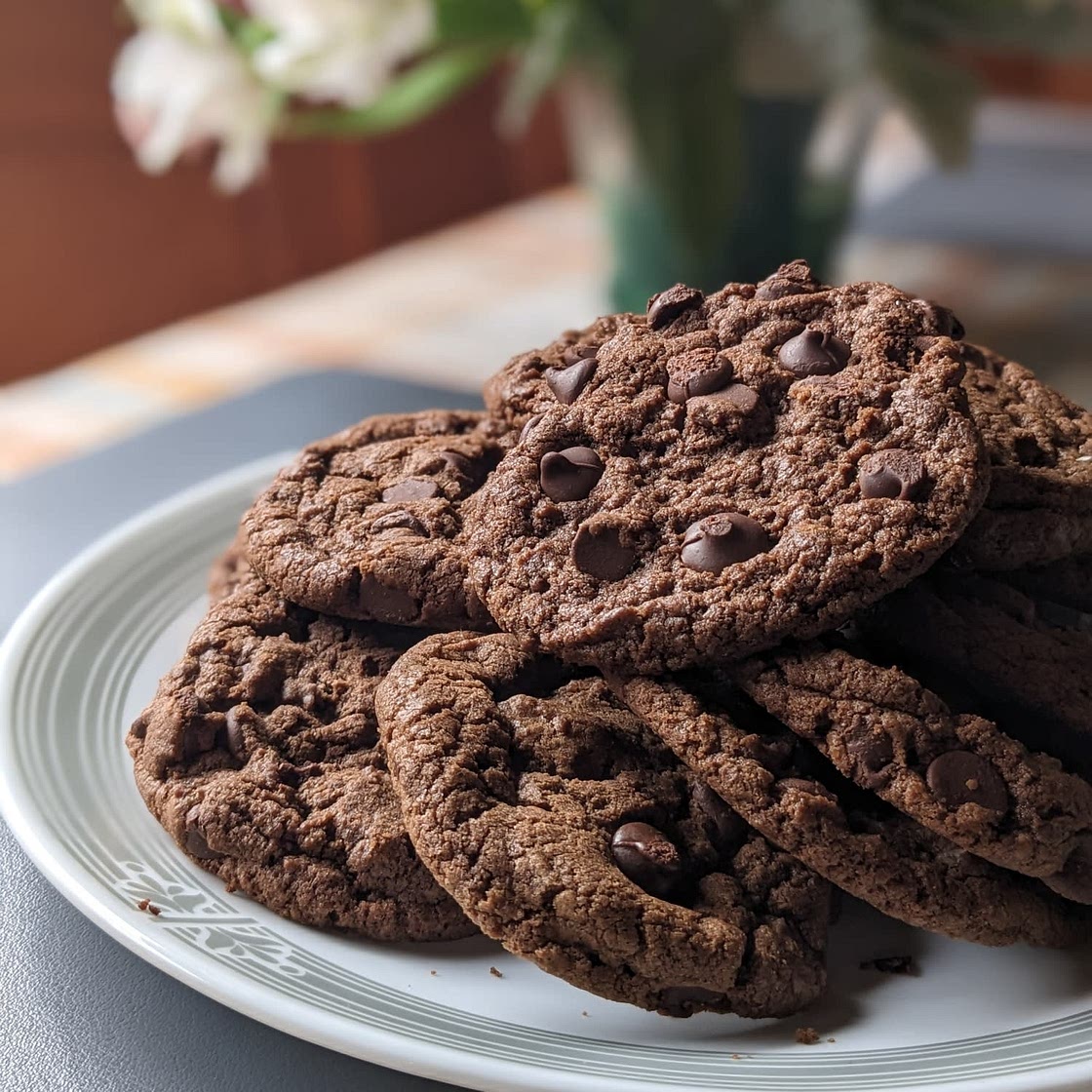 Chewy Double Chocolate Chip Cookies