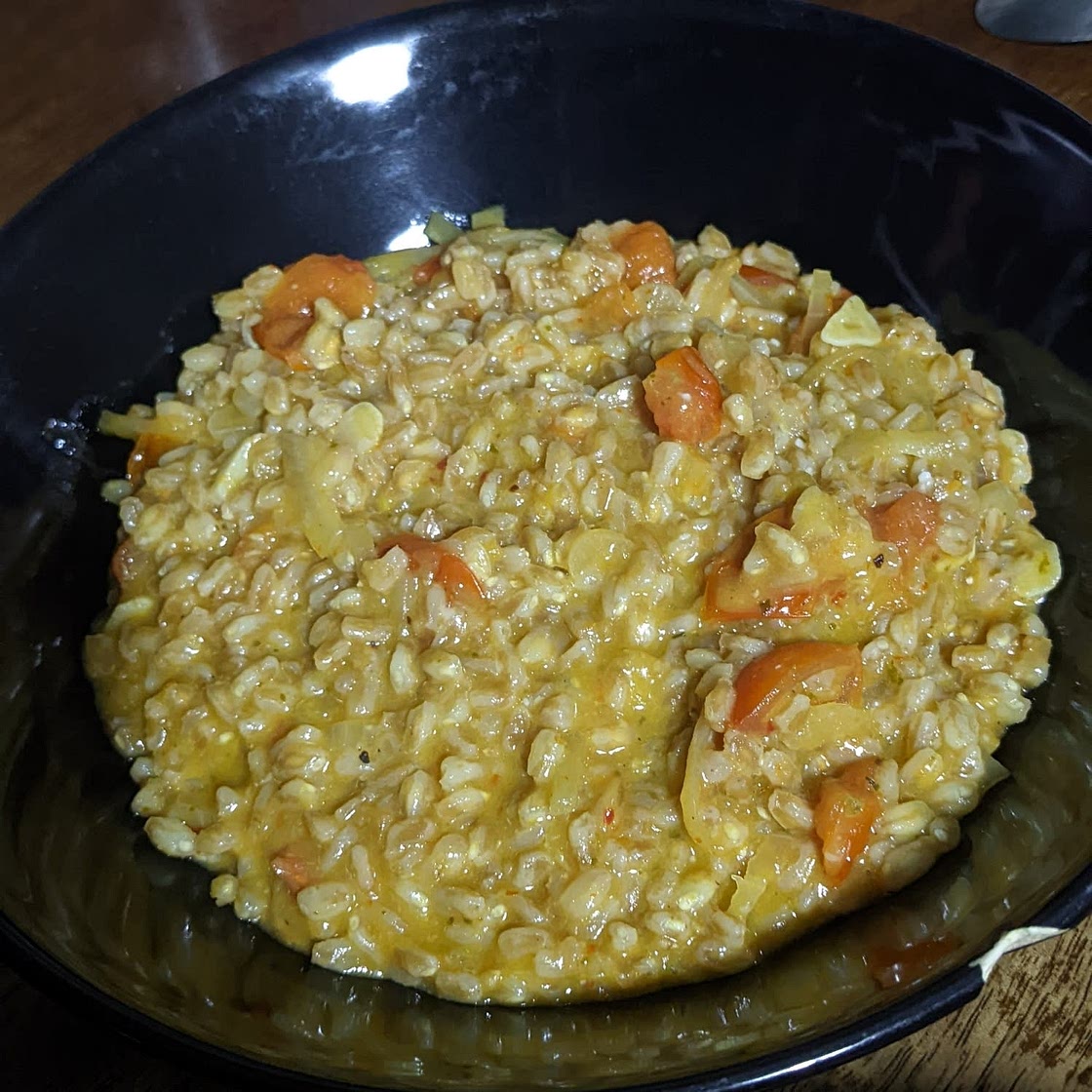 one-pan farro with tomatoes