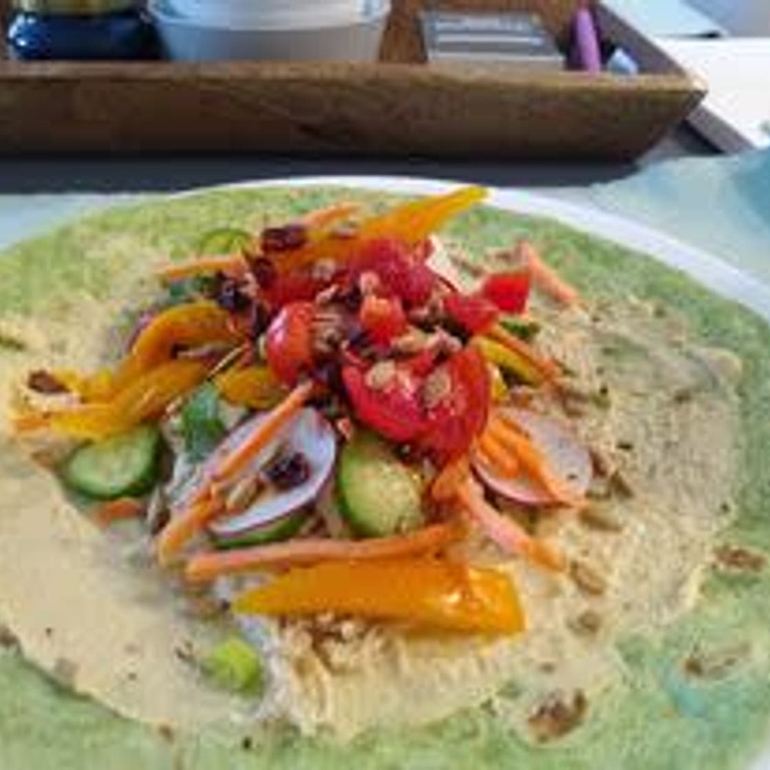 Chicken, Hummus, and Vegetable Wraps