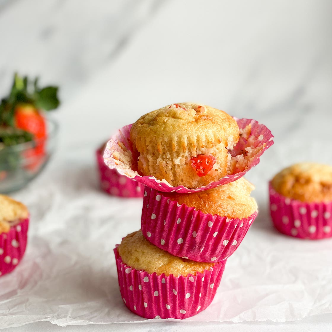 64 Calorie Strawberry Muffins