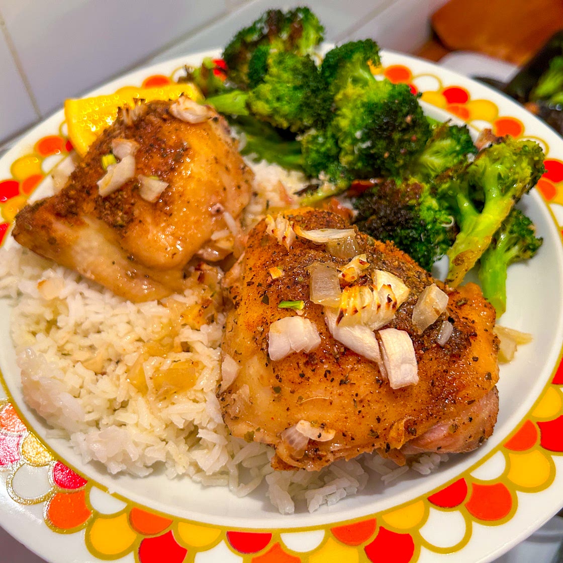 Baked Chicken Thighs with Butter and Onions