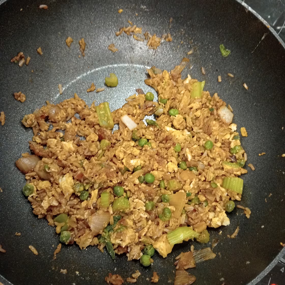 Egg fried rice sometimes with bacon