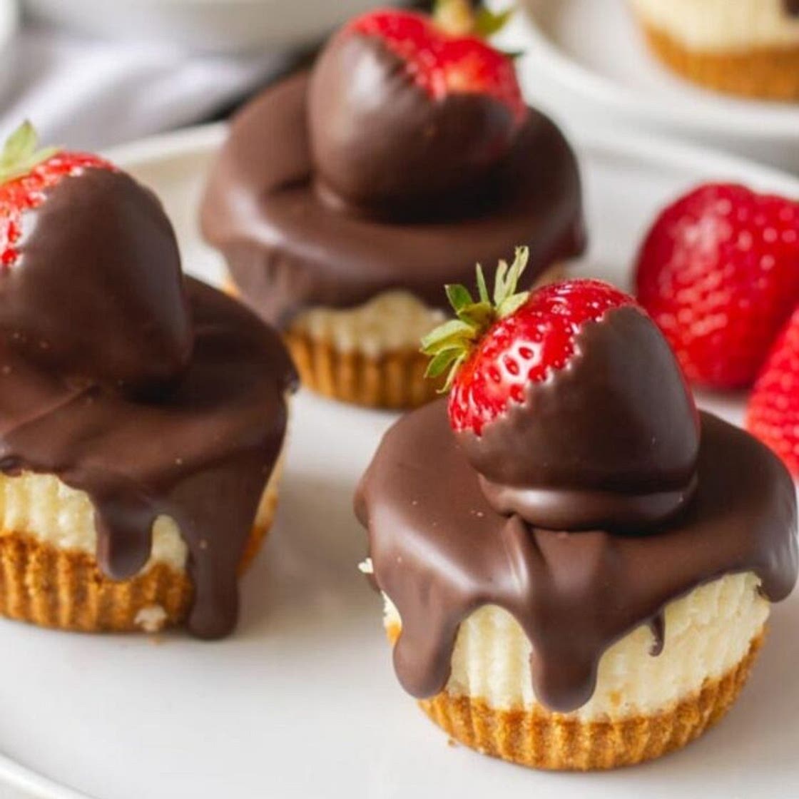 Strawberry Mini Cheesecakes Recipe With Chocolate Covered