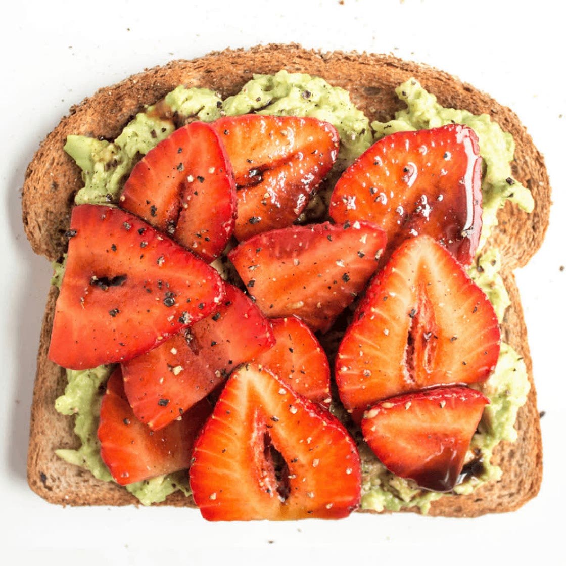 Avocado Strawberry Toast with Honey