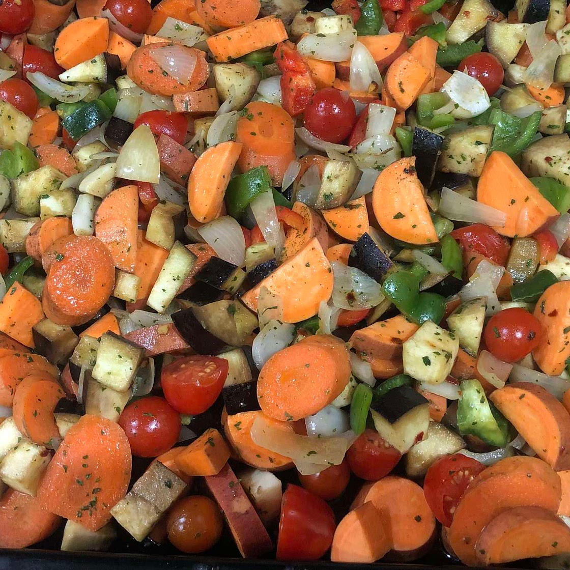 Med Veg with Sweet Potatoes