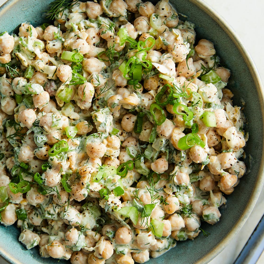 Chickpea Salad With Fresh Herbs and Scallions