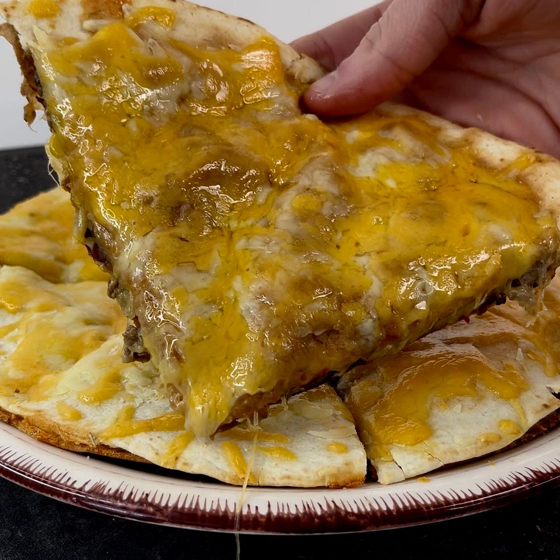 Cheesy beef quesadilla