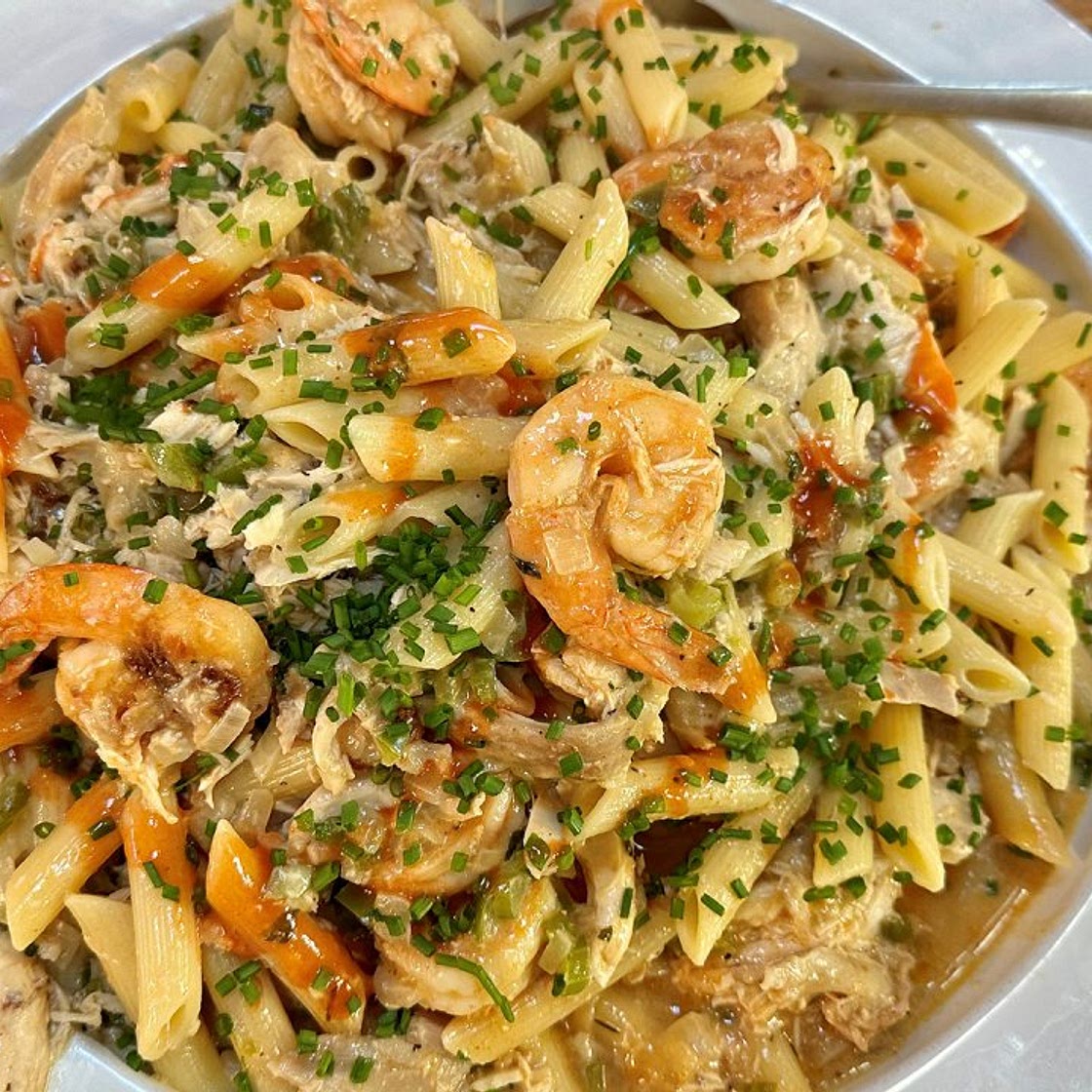Rach's Chicken and Shrimp Pasta, Chesapeake Bay Style!
