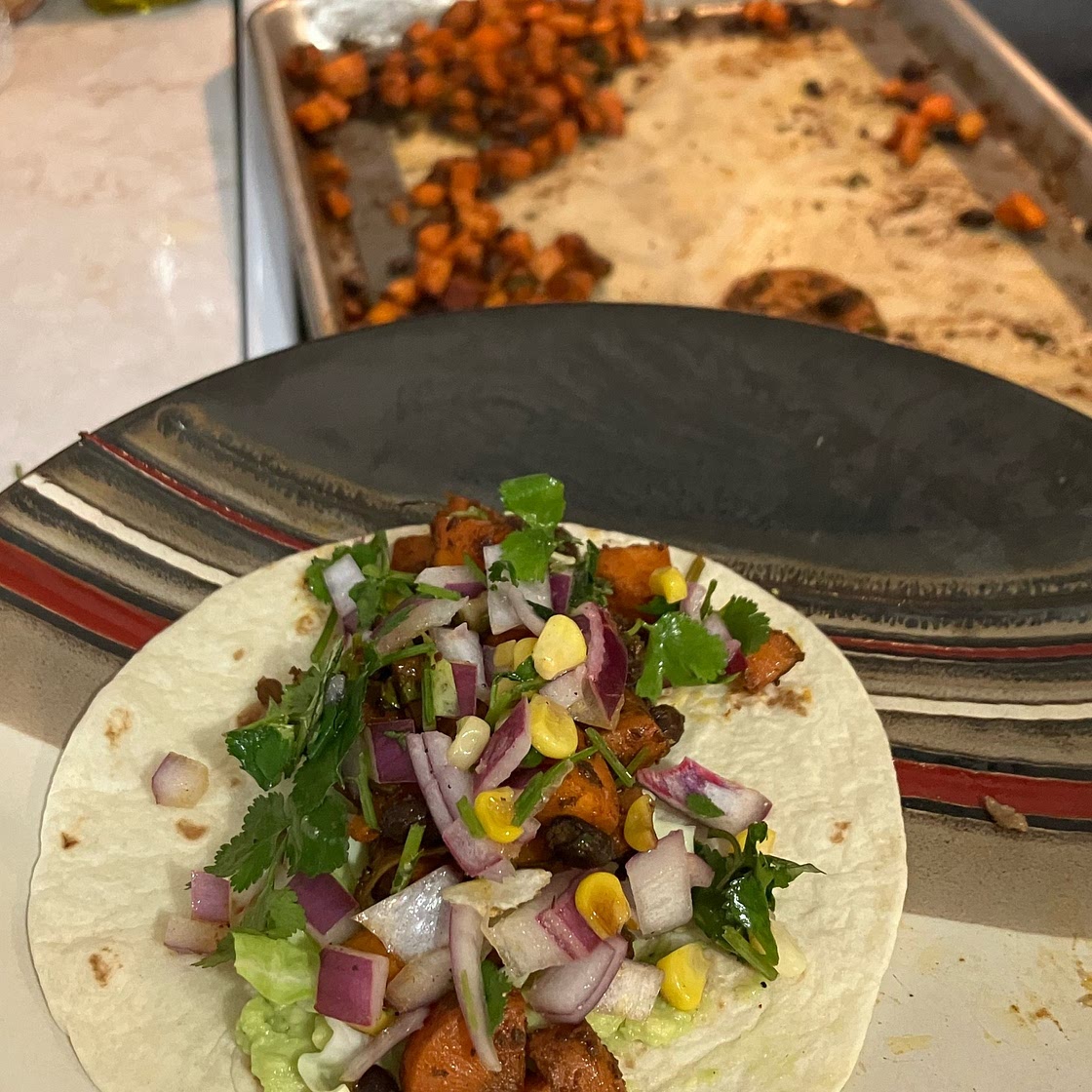 Smoky Carrot and Black Bean Tacos with Corn and Jalapeno Salsa