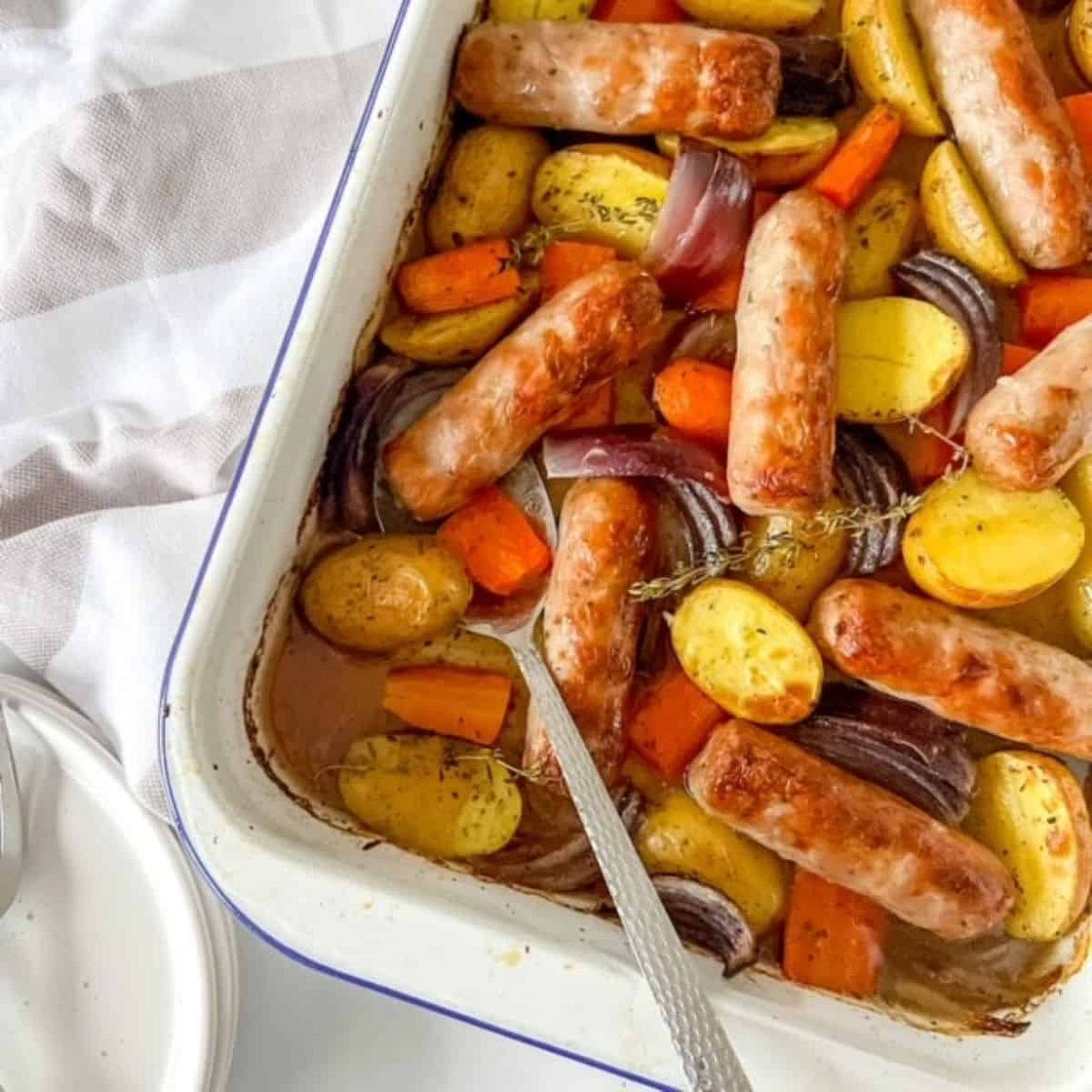 Easy Sausage Tray Bake