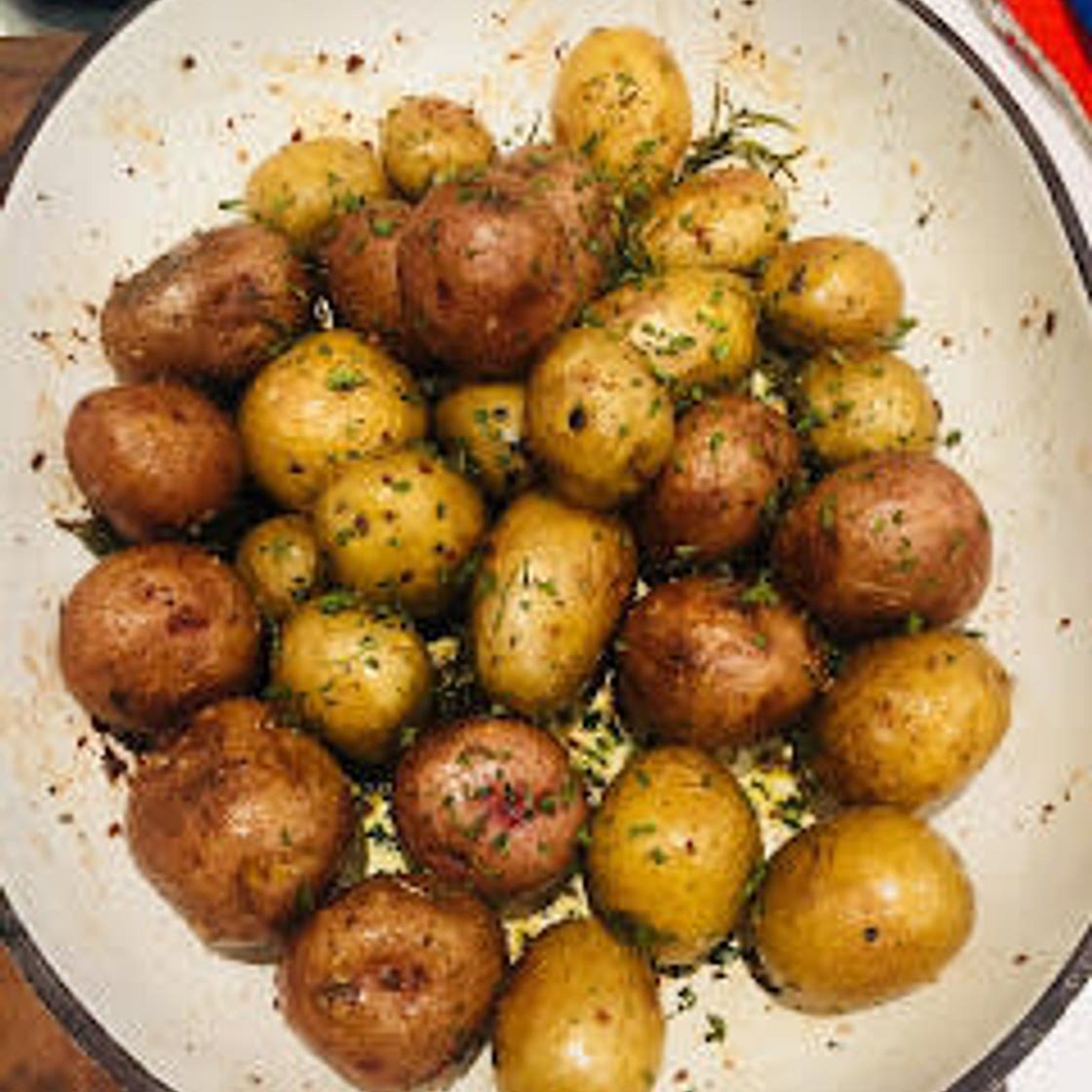 Garlic & Rosemary roasted baby potatoes