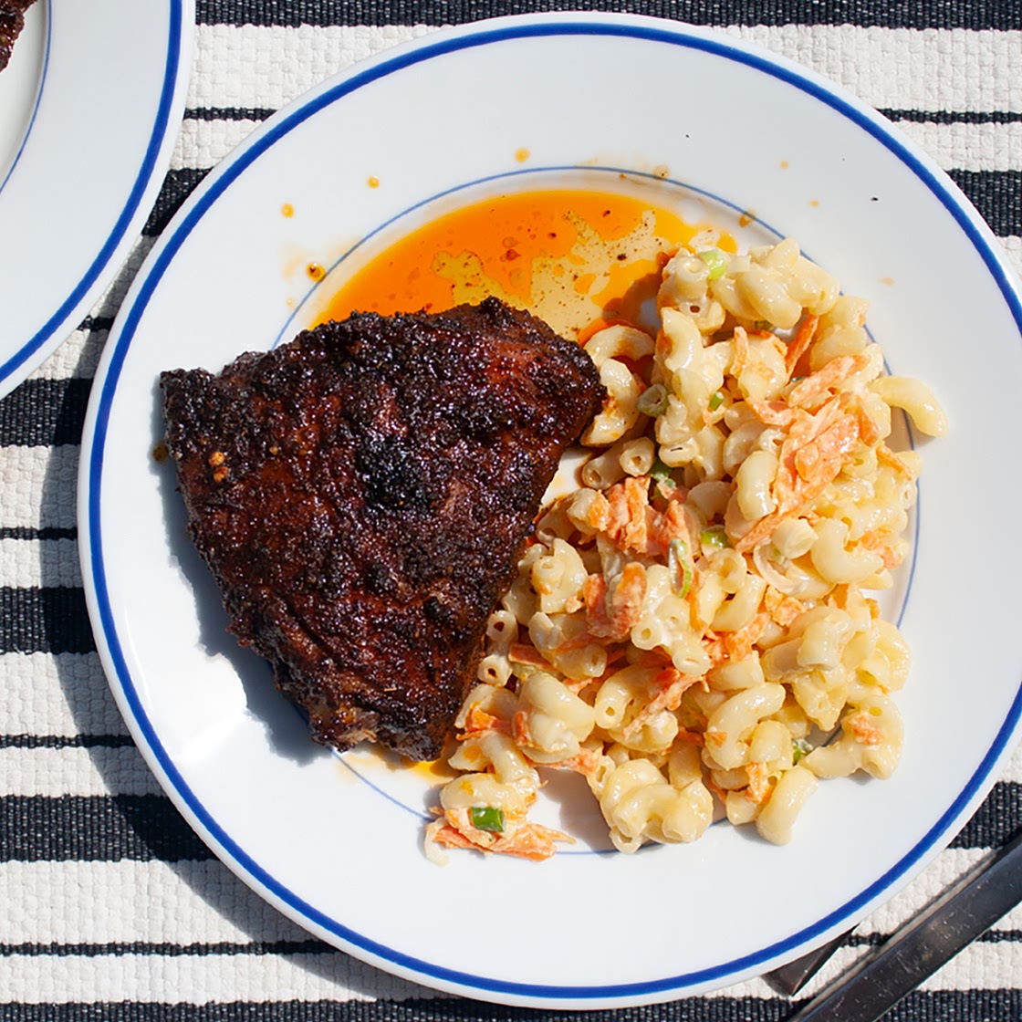 BBQ Chicken with Macaroni Salad
