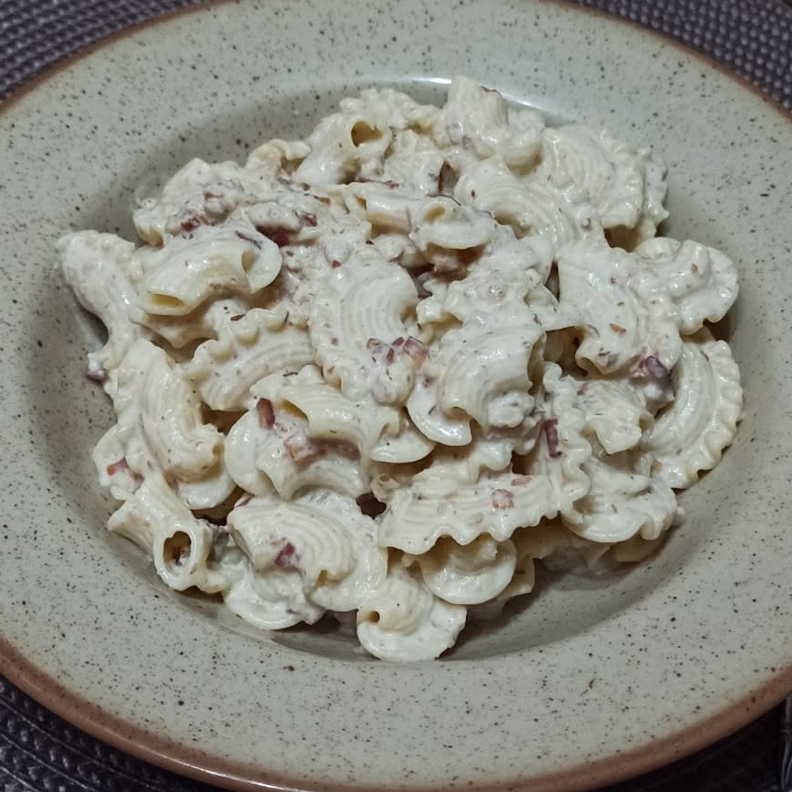 WALNUT PESTO PASTA with bacon