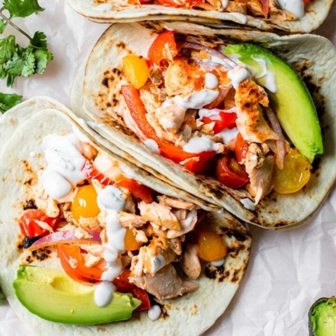 Blackened salmon fajitas Recipe