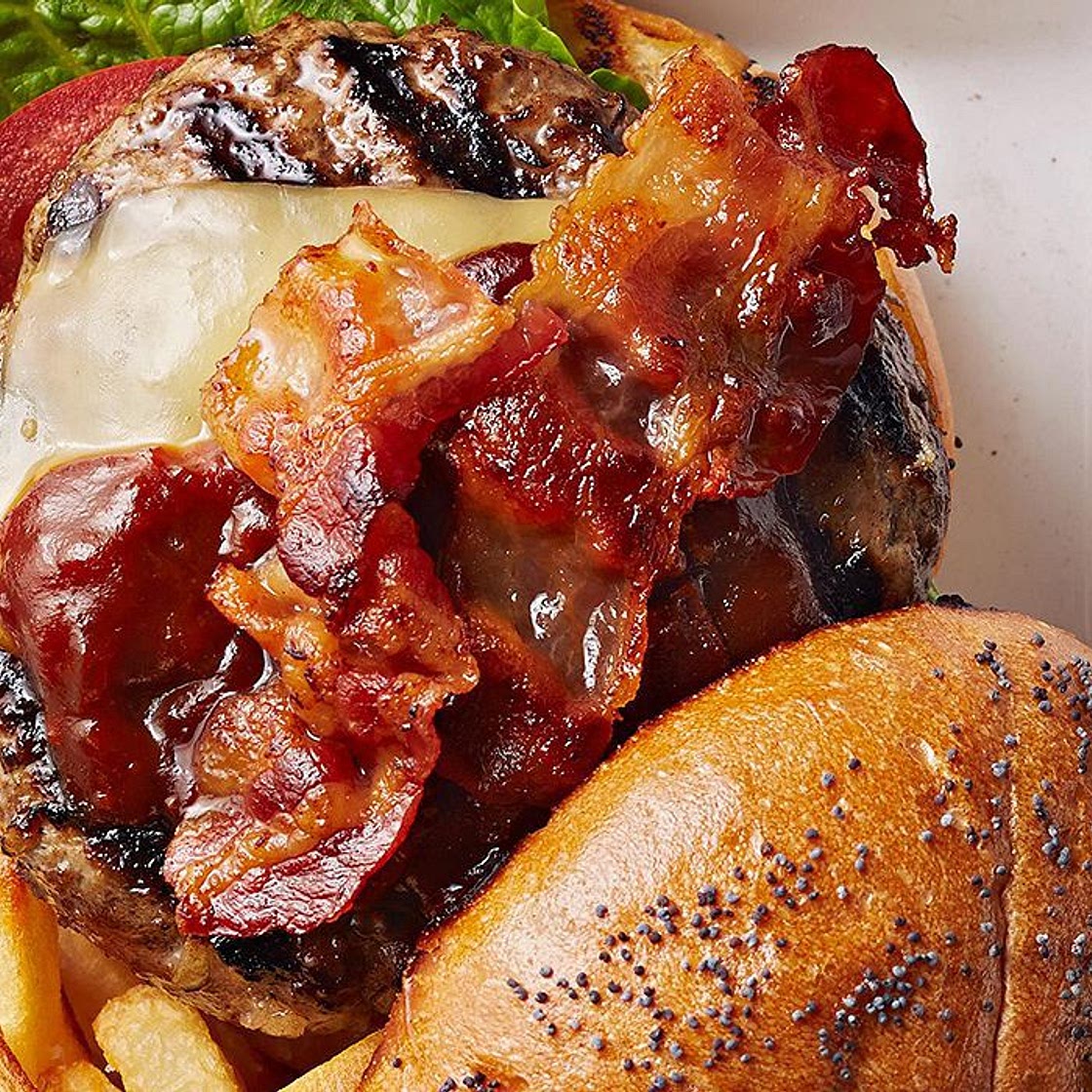 Bacon Cheeseburgers with Kentucky Bourbon Sauce