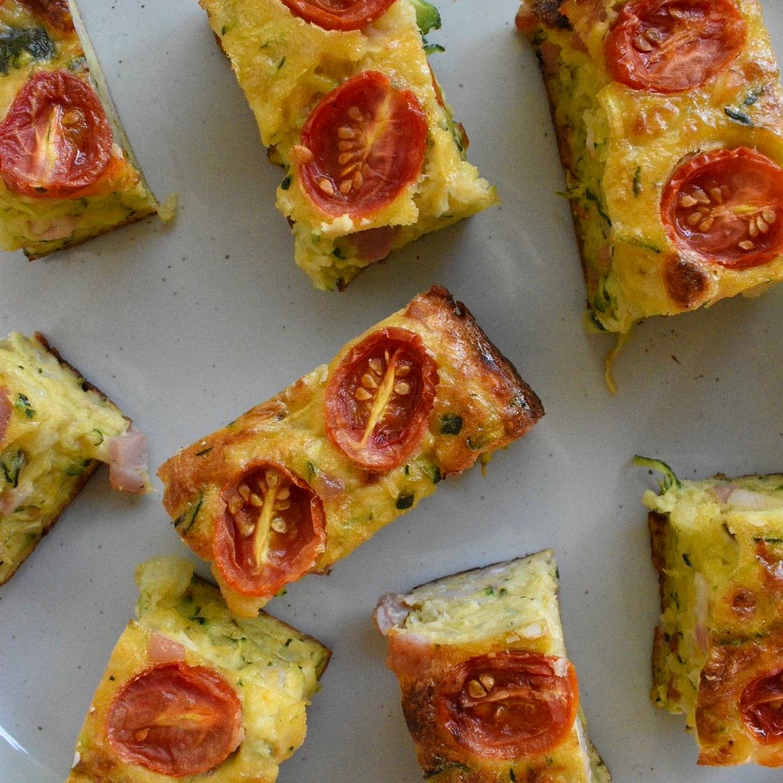 Zucchini Sliced with Cherry Tomatoes