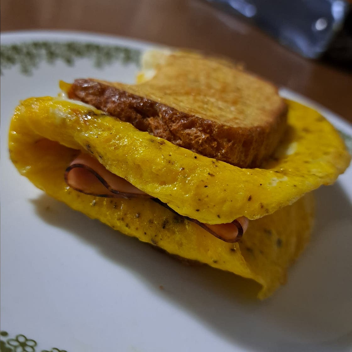 One Pan Egg Toast Ham Cheese