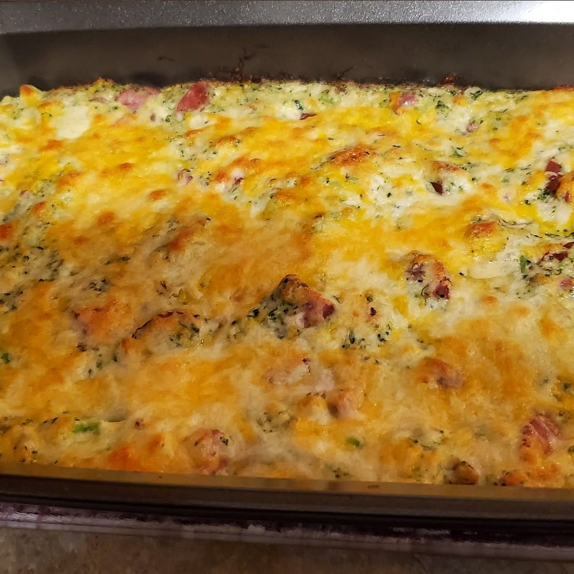 Cheesy Broccoli, Sausage, and Cauliflower Casserole