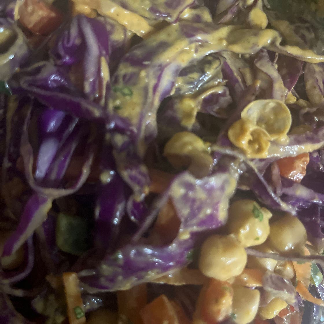 Chopped Thai Chickpea Salad with Curry Peanut Dressing
